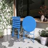SEVOBAL 3-Piece Set Folding Bistro Table and Chairs Weather Resistant Conversation for Bistro Balcony Porch Yard Garden Indoor, Blue, 38.3"*24"*6.7" - 2 of 4