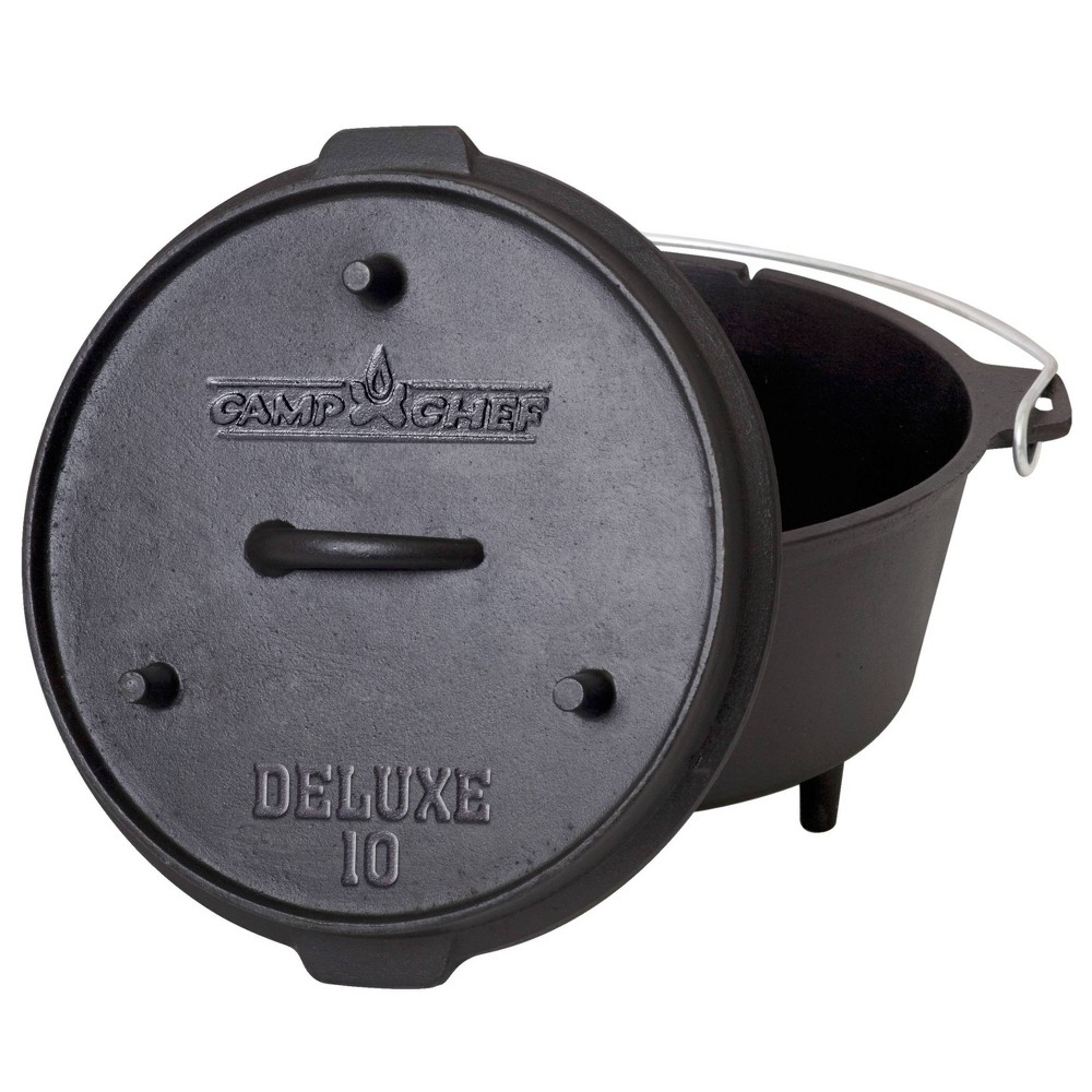 Camp Chef 10 Cast Iron Deluxe Dutch Oven Black