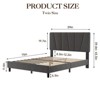 Twin Platform Bed Frame with Linen Upholstered Headboard - Wooden Slats, Noise Free, Metal Support, No Box Spring Needed, Easy Assembly, Dark Grey - 2 of 4