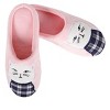 Memoi Women's Plaid Cat Plush Hard Bottom Slippers Pink S - 3 of 4