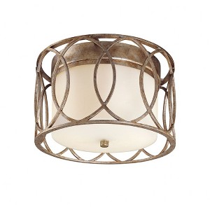 Troy Lighting Sausalito 2 - Light Flush Mount in  Silver Gold Frosted Shade - 1 of 1