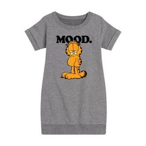 - Garfield - Mood Graphic Short Sleeve Fleece Dress - 1 of 4