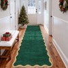 Washable Rug Modern Scalloped Rug Non Slip, Neutral Indoor Carpet - 3 of 4
