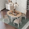 NicBex Round Dining Room Table Set for 4 Rustic Extendable Kitchen Table with MDF Tabletop and 4 Upholstered Chairs for Dining Room - 3 of 4