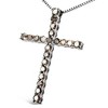 Silver 1.0 Cttw Champagne Diamond Gold Cross Pendant Necklace for Women - 2 of 4