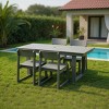 Modern 5 PCS Outdoor Dining Set, Rectangular Dining Table with Umbrella Hole, Dining Armless Chair with HDPE Frame-Coolbibila - 2 of 4