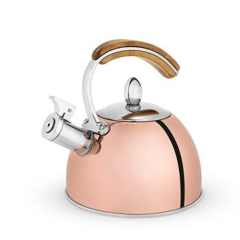 ELITRA HOME Stove Top Whistling Fancy Tea Kettle - Stainless Steel Tea Pot  with Ergonomic Handle - 2.7 Quart / 2.6 Liter,Rose Gold in 2023