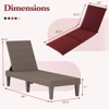 Tangkula 2PCS Patio Lounge Chair Recliner Chair w/ 3-Position Adjustable Backrest & Cushion Brown & Red - 4 of 4