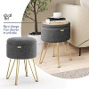 StorageBud Round Ottoman with Storage, Boucle Storage Ottoman, Modern Foot Stool Ottoman for Living Room and Bedroom - 2 of 4
