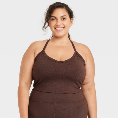 Women's Light Support Brushed Sculpt Asymmetrical Sports Bra - All In Motion™  Espresso Xxl : Target