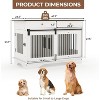 Coucheta 47" White Dog Crate Furniture - 2-Storage Drawer Pet Kennel with Removable Divider for Small/Large Dogs - 2 of 4