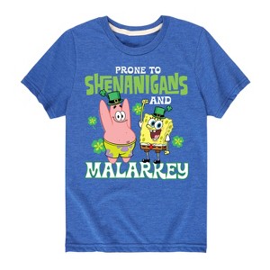 Boys' - SpongeBob Squarepants - Prone To Shenanigans And Malarkey Short Sleeve Graphic T-Shirt - 1 of 4