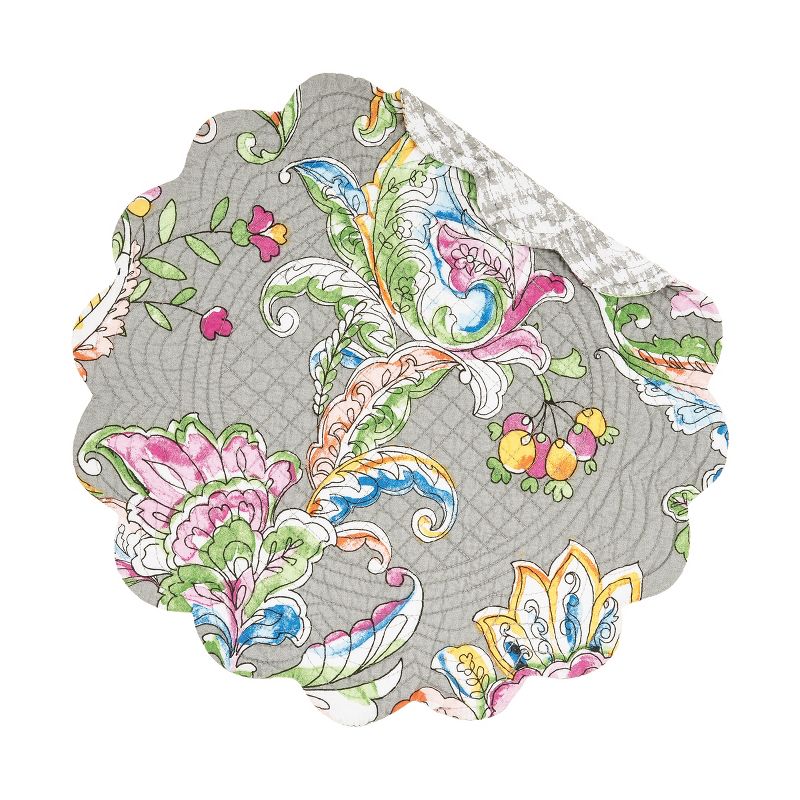 C&F Home Frey Round Quilted Reversible Colorful Paisley Placemat Set of 6, 1 of 10
