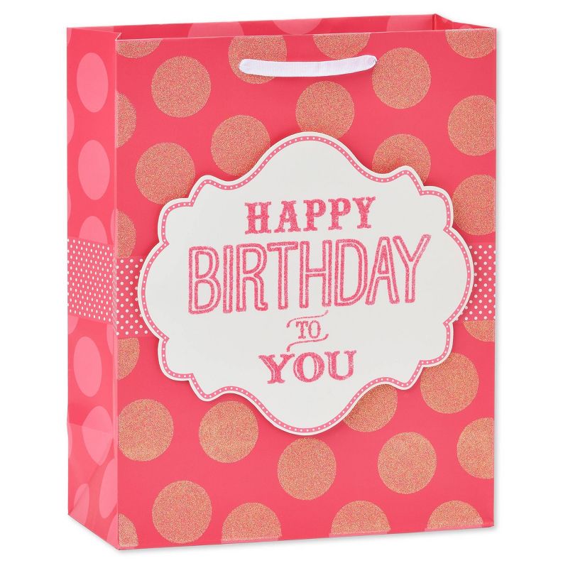 Gift Bag Birthday Pink Dots - Spritz&#8482;, 1 of 2