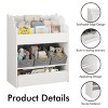 INFURNIC Decorative Bookshelf Kids Book Organizer with Storage Bins and Drawer for Toys and Books, White, 25.79"*13.39"*31.5" - 2 of 4