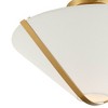 Possini Euro Design Oracle 16" Modern Art Deco Semi Flush-Mount Ceiling Light Fixture Kitchen Foyer Hallway Warm Brass Finish Linen Bedroom Bathroom - 3 of 4