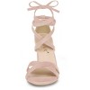 Allegra K Women's Open Toe Lace Up Strap High Block Heel Ankle Sandals - 2 of 4