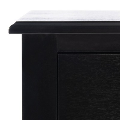 Athena Black Wood and Metal Accent Table with Storage