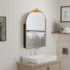 Wooakway 1/2-Pack Ornate Arch Metal Medicine Cabinet with Adjustable Shelves Recessed Wall Cabinet Wall Mounted Bathroom Storage Cabinet Mirror Gold - 2 of 4