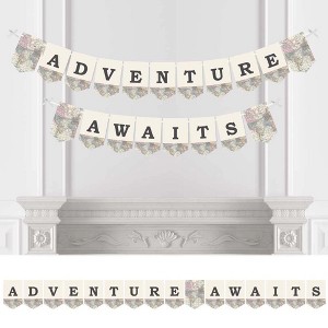 Big Dot of Happiness World Awaits - Travel Themed Party Bunting Banner - Map Party Decorations - Adventure Awaits - 1 of 4
