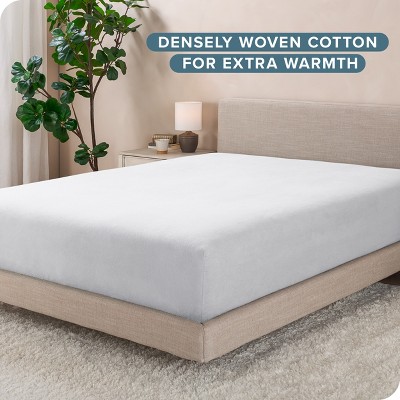 Queen White Cotton Flannel Deep Pocket Fitted Sheet