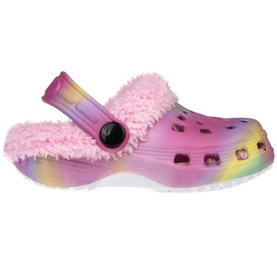 Rampage Toddler Girls Printed Clog Waterproof Slippers with Sherpa Lining in a Fuzzy and Warm Style