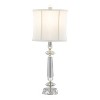 LumiSource (Set of 2) Karat 25.5" Contemporary Crystal Table Lamps with White Softback Shade from Grandview Gallery: Linen Drum Shade, UL Listed - 3 of 4