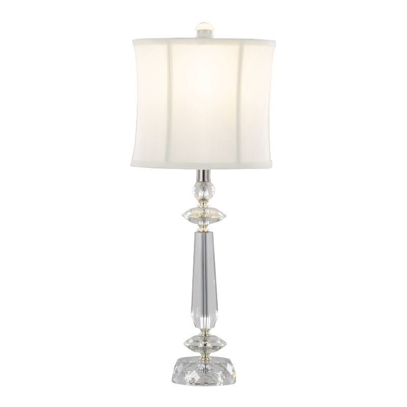 LumiSource (Set of 2) Karat 25.5&#34; Contemporary Crystal Table Lamps with White Softback Shade from Grandview Gallery, 3 of 8