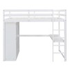 Whisen Wood Full Size Loft Bed with Built-in Wardrobe, Desk, Storage Shelves and Drawers - 4 of 4