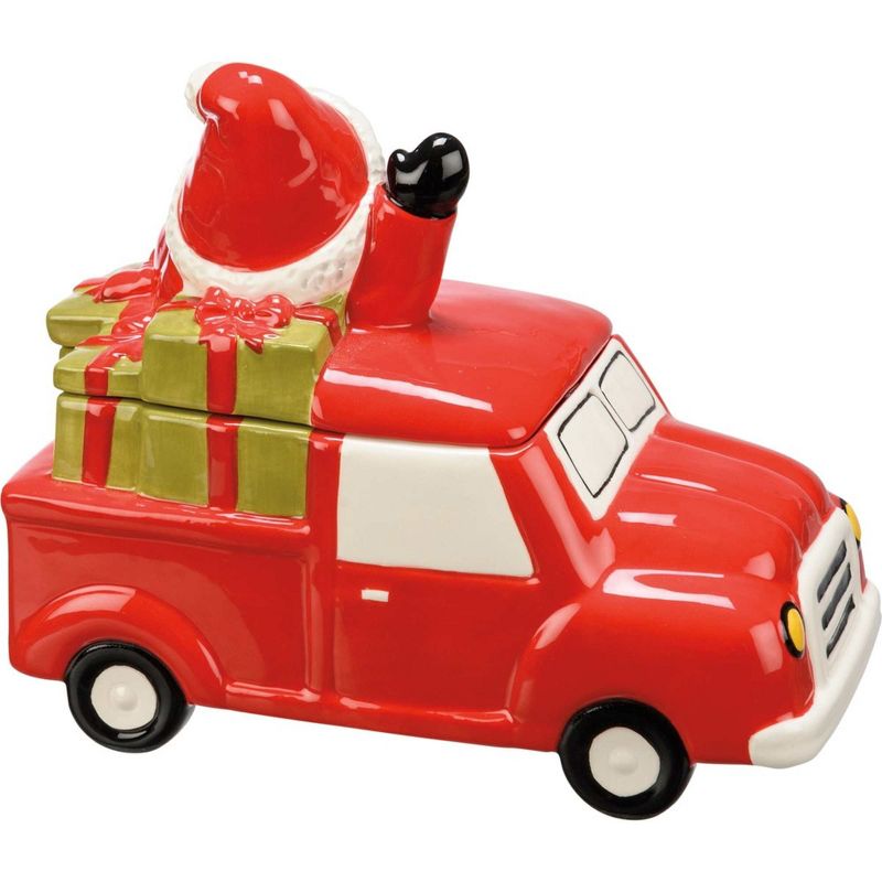 Tabletop Truck & Santa Treat Jar  -  One Treat Jar Inches -  Gnome Christmas  -  112748  -  Ceramic  -, 3 of 4