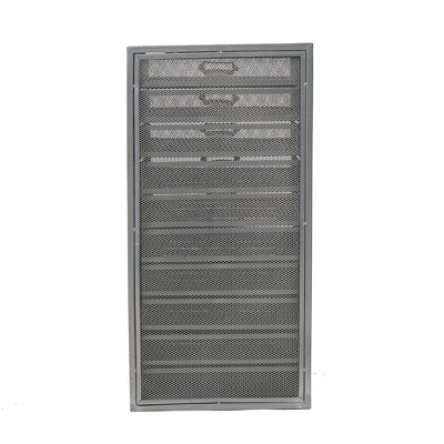 Sleek Silver Metal Mesh 10-Drawer Desktop Organizer Cabinet