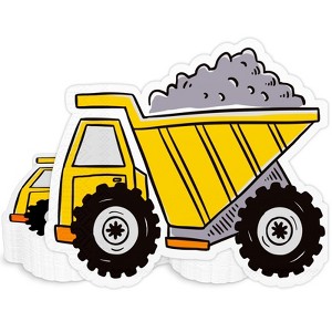Hachikiko Construction Theme Party,Truck Cocktail Party Napkins,Disposable Paper Napkins for Construction Shape Birthday Party Supplies Decoration - 1 of 4