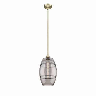 Vaz - 1 Light Stem Hung Mini Pendant In Industrial Style-18 Inches Tall and 10 Inches Wide