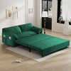 63.8" Queen Size Pull Out Couch 3-In-1 Convertible Sleeper Sofa Bed With Side Storage,Multi-Functional Velvet Loveseat Bed For Apartment-Cuddlewood - 2 of 4