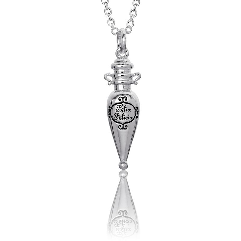 Harry Potter Silver Plated Felix Felicis Potion in The Bottle Pendant Necklace, 18'', 1 of 6