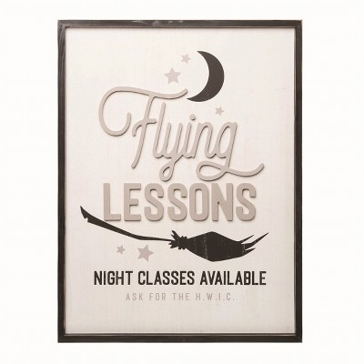 Transpac Wood White Halloween Flying Lessons Framed Wall Art