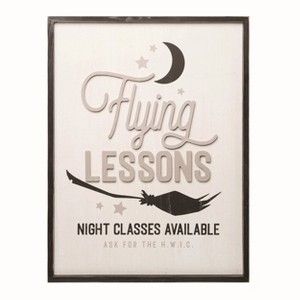 Transpac Wood 32.25 in. Off-White Halloween Flying Lessons Framed Wall Art - 1 of 3