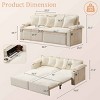 3-in-1 Convertible Sofa Bed with Hidden Storage, Tri-Mode Sofa with USB Charging and Cup Holders, Chenille Sofa with Metal Frame-Coolbibila - 4 of 4