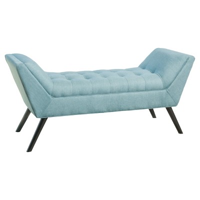 Demi Tufted Fabric Ottoman Bench Blue - Christopher Knight Home