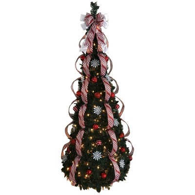 BrylaneHome 6 Ft Fully Decorated Pre-Lit Pop-Up Christmas Tree