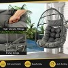 SUGIFT Hanging Egg Chair Wicker Swing Hammock Chair, Gray - 3 of 4