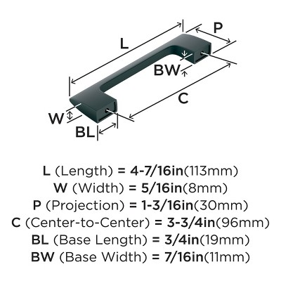 Matte Black Steel Modern Cabinet Drawer Pull