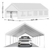 Heavy Duty Party Tent, Outdoor Event Canopy, PE & Steel Frame with Removable Sidewalls, Waterproof UV Resistant White, Wave/Straight Edge - 3 of 4