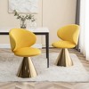 HOMLUX Swivel Accent Chair Modern Barrel Chair with Metal Cone Base Velvet Upholstered Armless Chair for Living Room，Dining Room，Bedroom - 2 of 4
