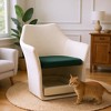 Angel Sar 2-in-1 Pet-Friendly Mid-Century Modern Accent Chair, White Upholstered Armchair with Removable Pet Nook, Soft Fabric Lounge Chair - 2 of 4