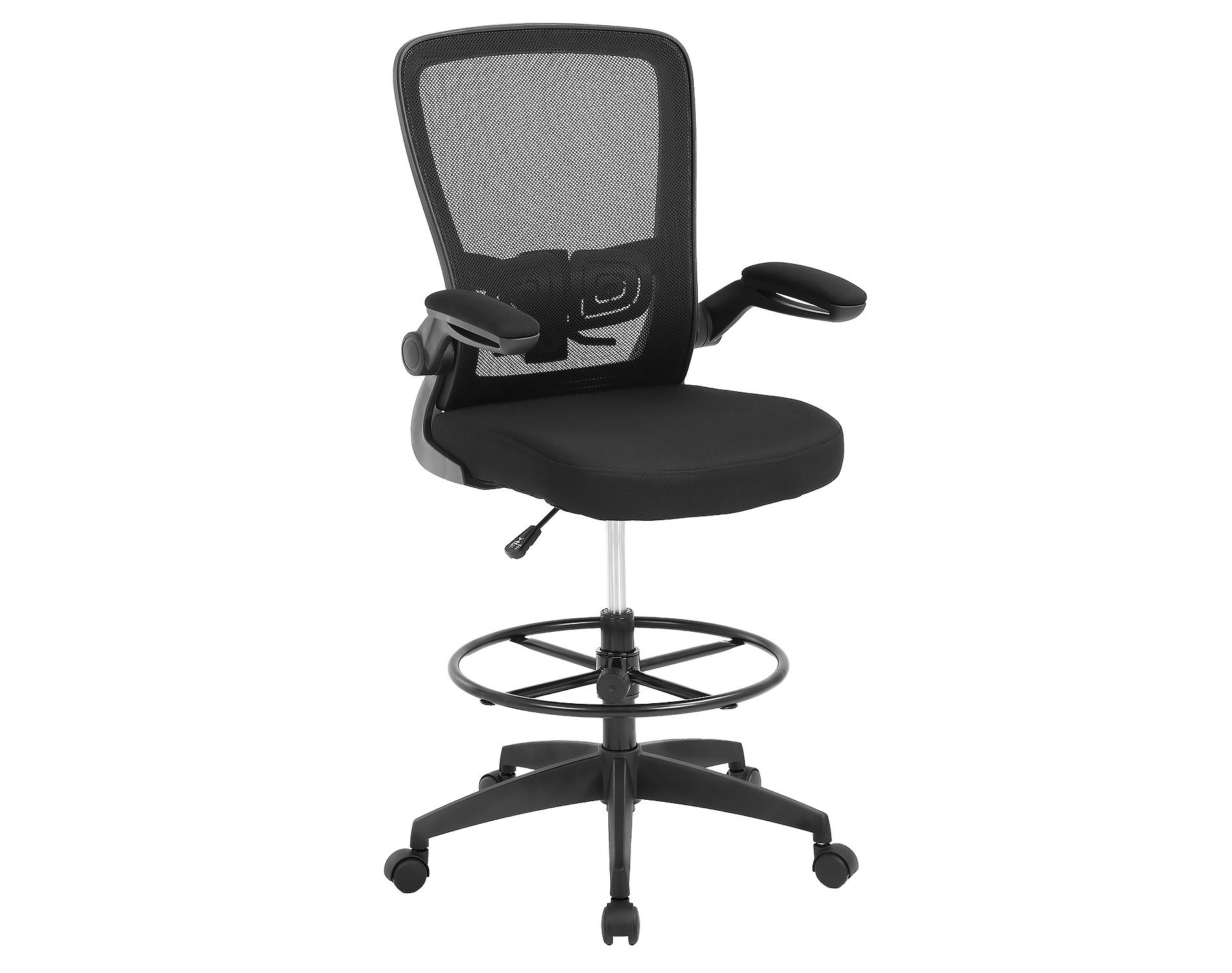 BestMassage Drafting Office Chair Adjustable Tall with Lumbar Support, Black