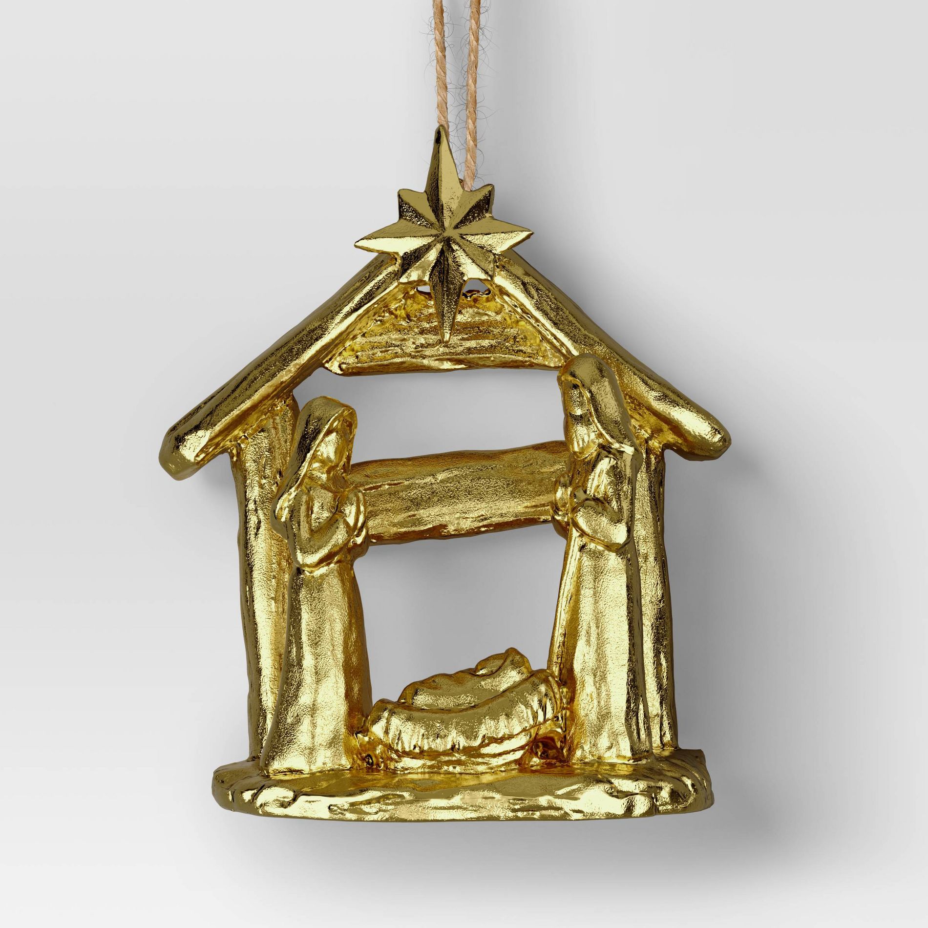 Christmas Gold Resin Nativity Scene Ornament - Wondershop™