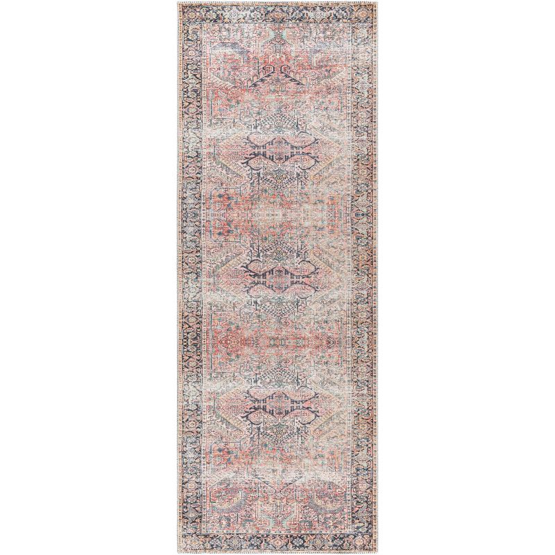 2&#39;7&#34;x10&#39; Kemer Traditional Machine Washable Rug Coral Pink - Artistic Weavers, 1 of 7