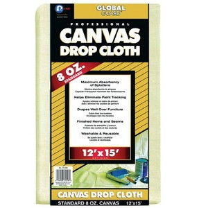 Premier GlobalGuard 12 ft. W X 15 ft. L 8 oz Professional Grade Canvas Drop Cloth 1 pk - 1 of 1