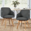 Bekrvio Swivel Dining Chairs with Arm Set of 2 - Modern Linen Upholstered Accent Desk Chairs with Solid Wood Legs for Kitchen,Living Room - 2 of 4